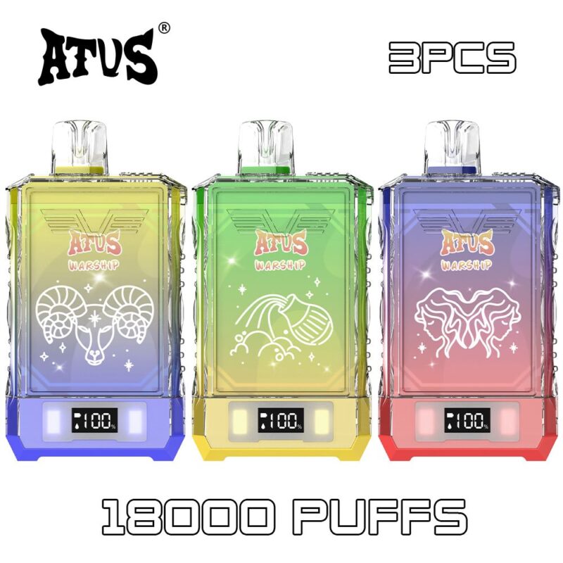 3 Pack ATVS DE015 18000 Puffs Disposable Vape