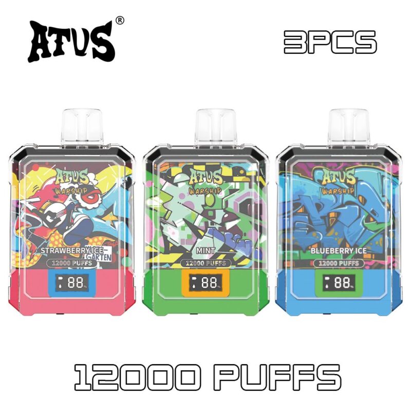 3 Pack ATVS DE013A 12000 Puffs Disposable Vape